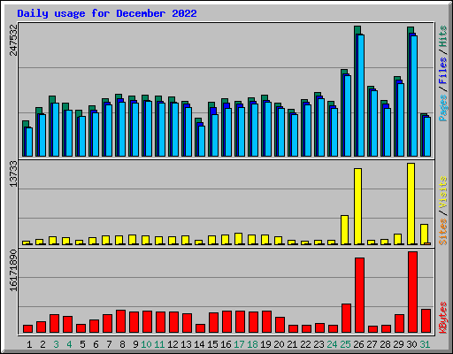 Daily usage for December 2022