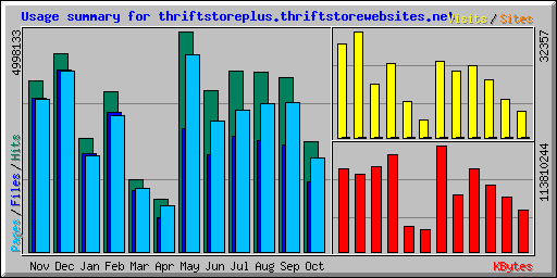 Usage summary for thriftstoreplus.thriftstorewebsites.net