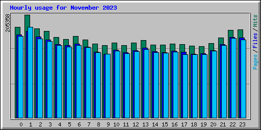 Hourly usage for November 2023