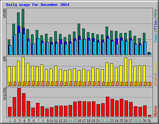 Daily usage for December 2024