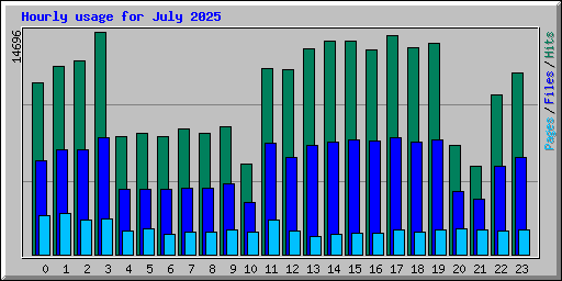 Hourly usage for July 2025