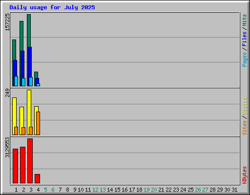 Daily usage for July 2025